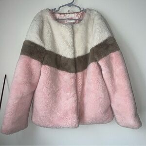 Cat & Jack Chevron Faux Fur Jacket